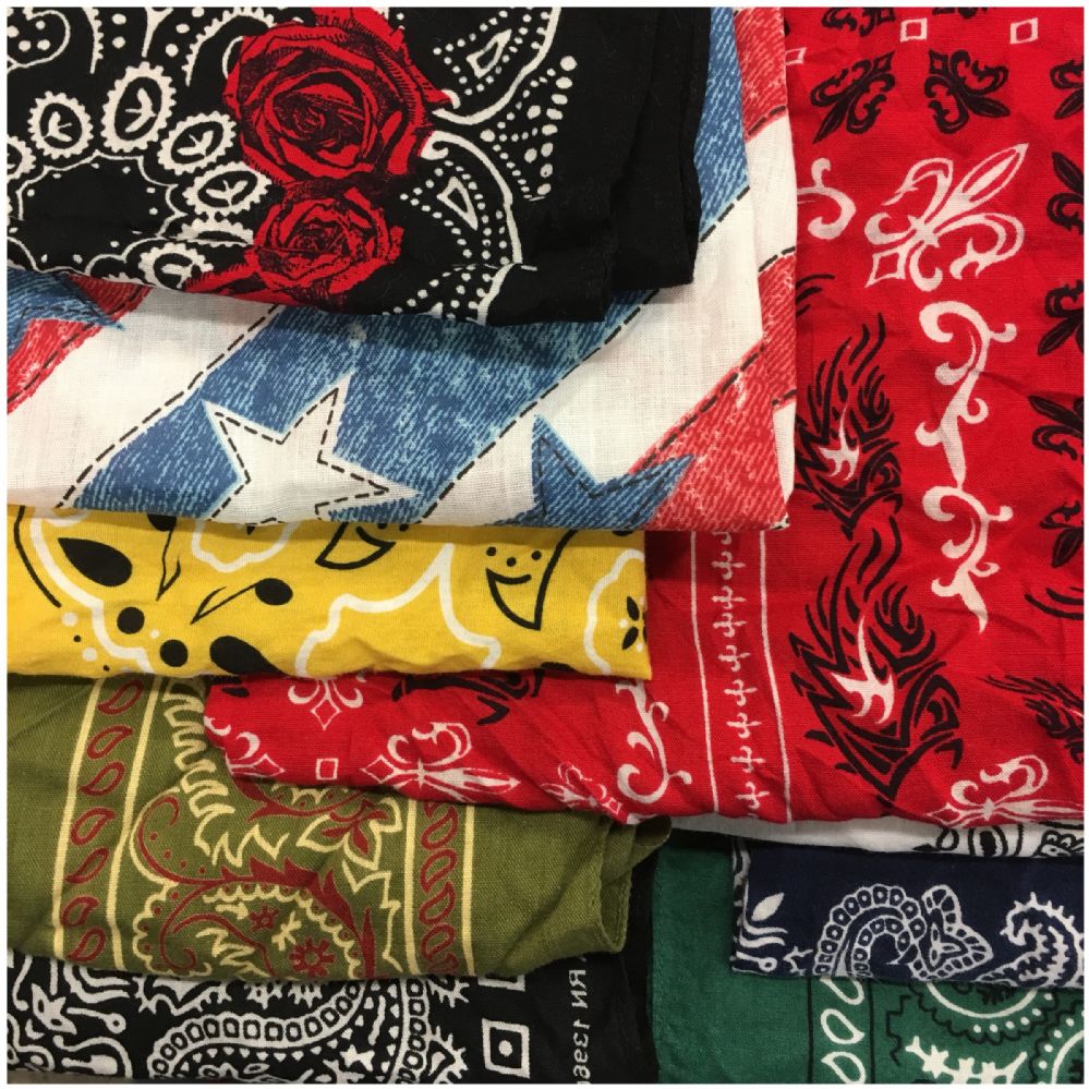 Assorted Cotton Bandana Mixed Prints, Mixed Colors 60 pack - at ...