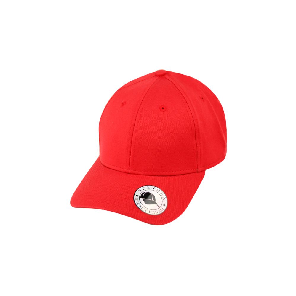 Cotton Curved Brim Stretch Fitted Cap In Red 12 pack - at - socksinbulk ...