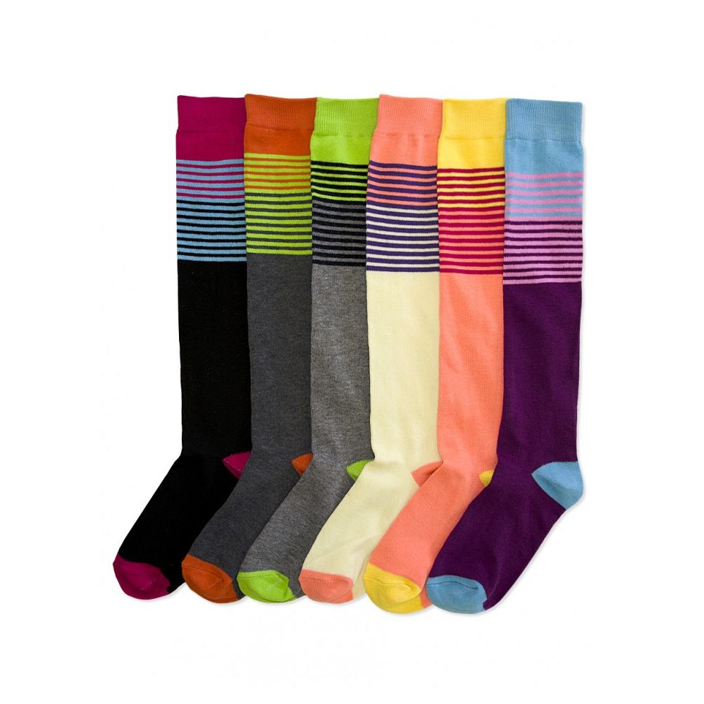 Women's Colorful Striped Knee Highs 144 pack - at - socksinbulk.com ...