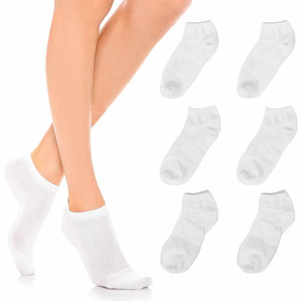 Cotton Ankle Socks Size 9-11 White 