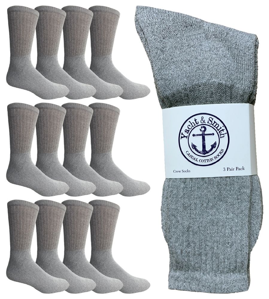 Yacht & Smith Mens King Size Crew Socks, Big and Tall Sports Athletic